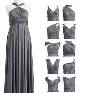 Maxi silver grey infinity/convertible dress